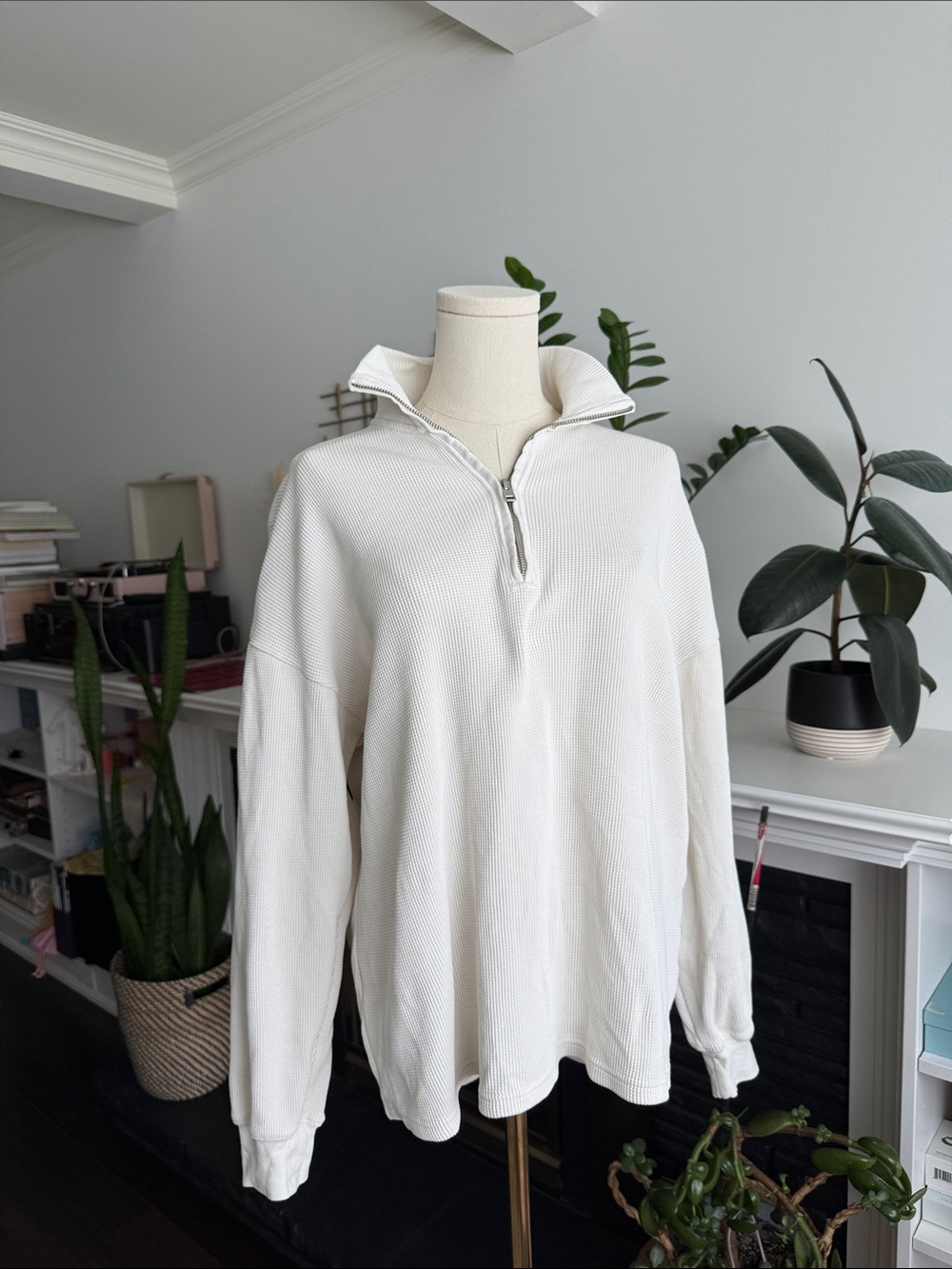 Wilfred free Half-Zip Waffle Knit Pullover